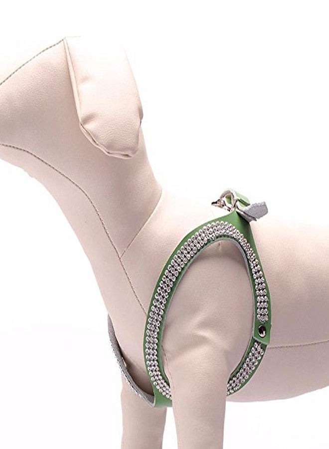 Nema NM Nema Pet Leather Bling Rhinestone Harness for Small Dogs - Large - Green - Image 3